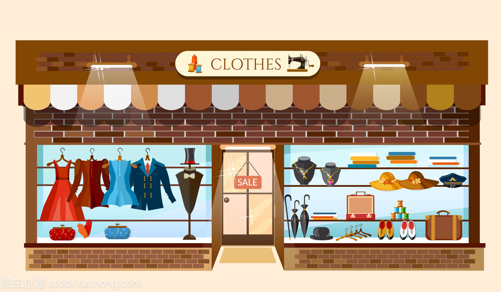 服裝商店展示時(shí)裝商店內(nèi)部